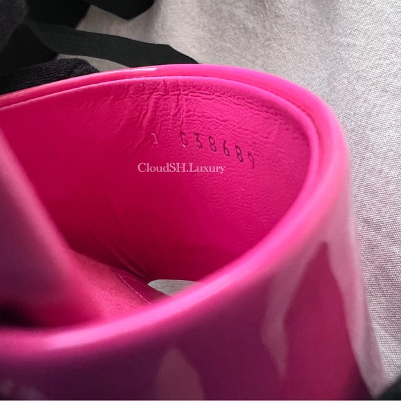 Auth Chanel 22C Pink Patent Leather CC Logo Sandals G38689 - Size 37.5 - Picture 8 of 9